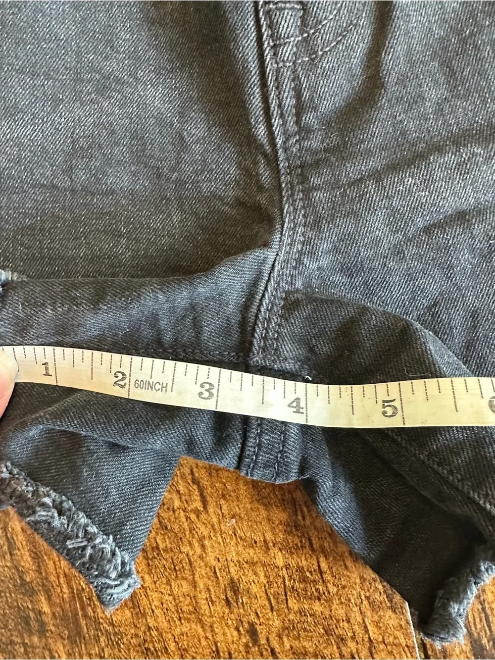 J. Crew Factory |  Classic Black Wash Denim Cutoff Shorts Button Fly, Size 26